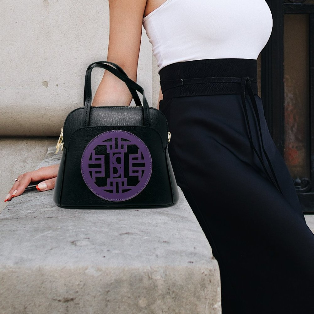 Haiying Snider Leather Bag with Crossbody Strap